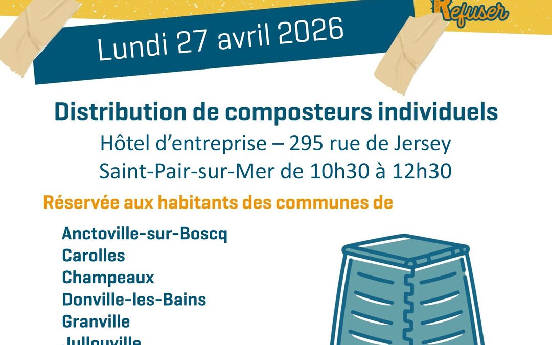 Distribution de composteurs individuels – 27/04/2026 – 10h30-12h30 – Saint-Pair-sur-Mer