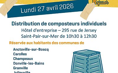 Distribution de composteurs individuels – 27/04/2026 – 10h30-12h30 – Saint-Pair-sur-Mer