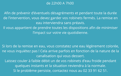 Coupure d&rsquo;eau – Carolles dans la nuit du 26 au 27 avril 2026