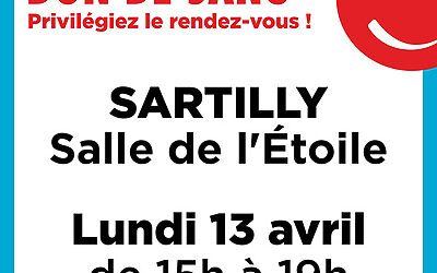 Don de sang – 13/04/2026 – 15h-19h – Sartilly-Baie-Bocage