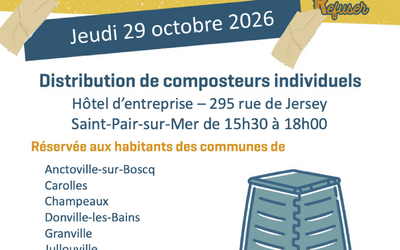 Distribution de composteurs – Jeudi 29 octobre de 15h30 à 18h
