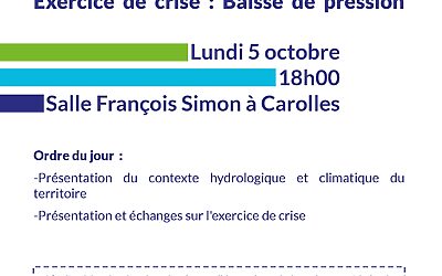 Réunion d&rsquo;information – Exercice crise sécheresse – Lundi 5 octobre – CAROLLES